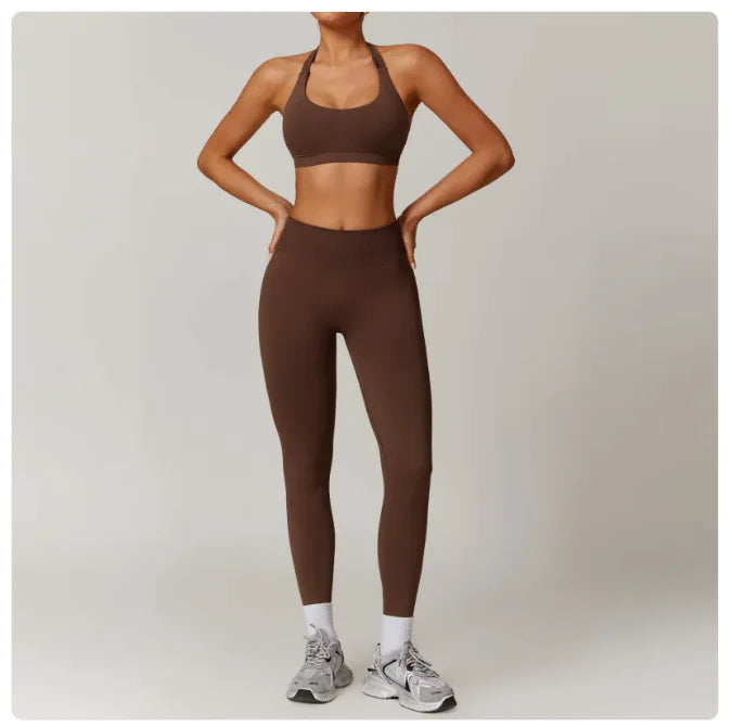 Seamless Backless Yoga Set – Bra & Leggings