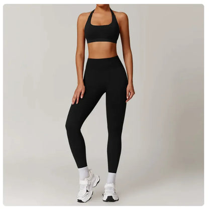 Seamless Backless Yoga Set – Bra & Leggings