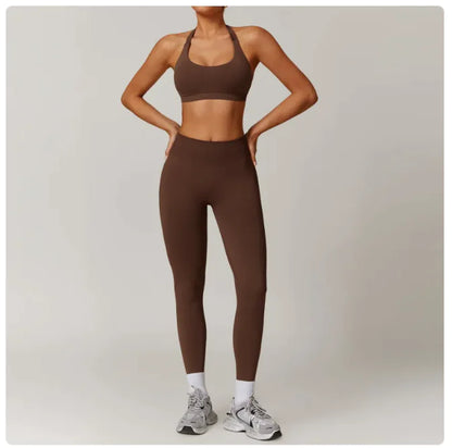 Seamless Backless Yoga Set – Bra & Leggings