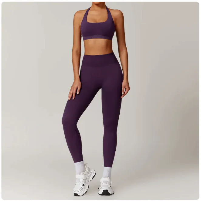 Seamless Backless Yoga Set – Bra & Leggings